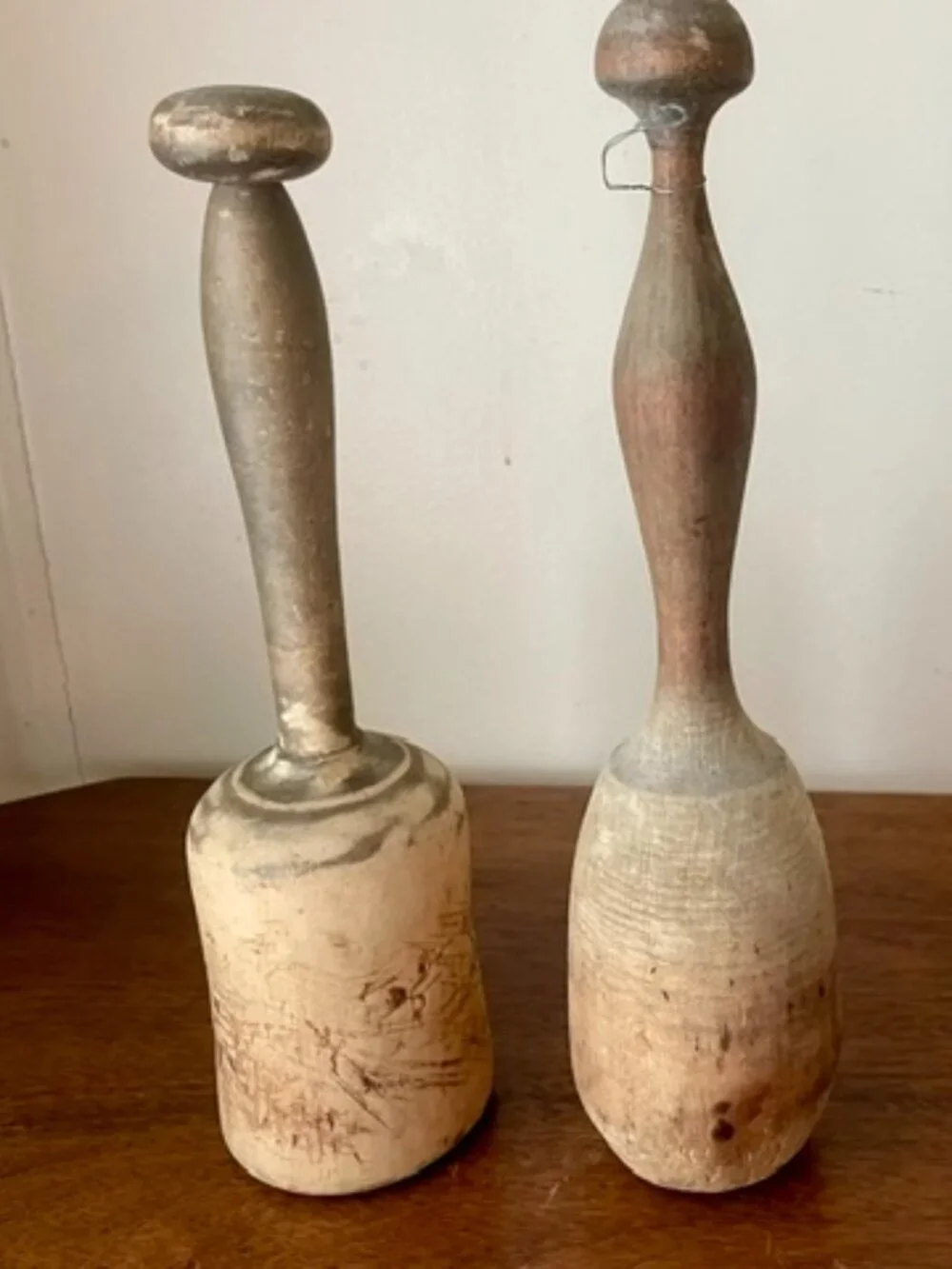 Antique Primitive Kitchen Mallets 19th C/Early 20th C Pair Cottagecore